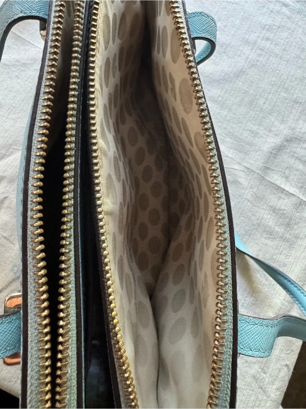 Kate Spade Newbury Lane Miles Tote Grace Blue Saffiano Leather Shoulder Bag